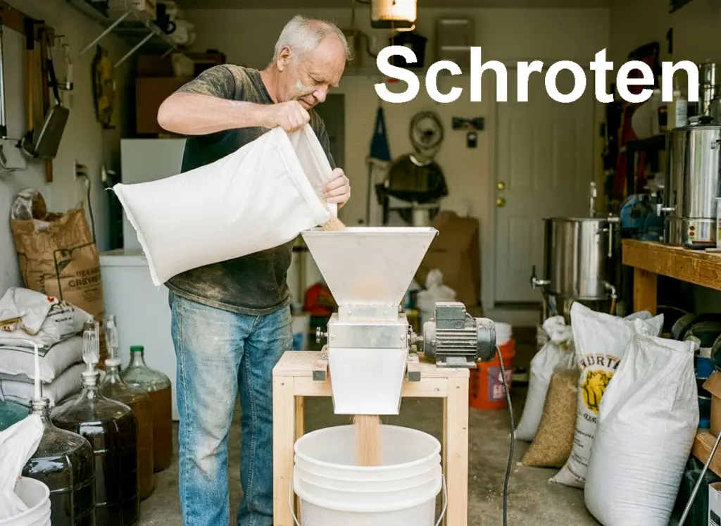 Schroten door een hobbybrouwer