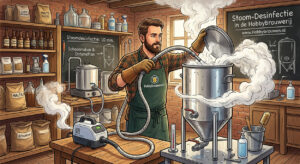 Desinfecteren met stoom in een hobbybrouwerij